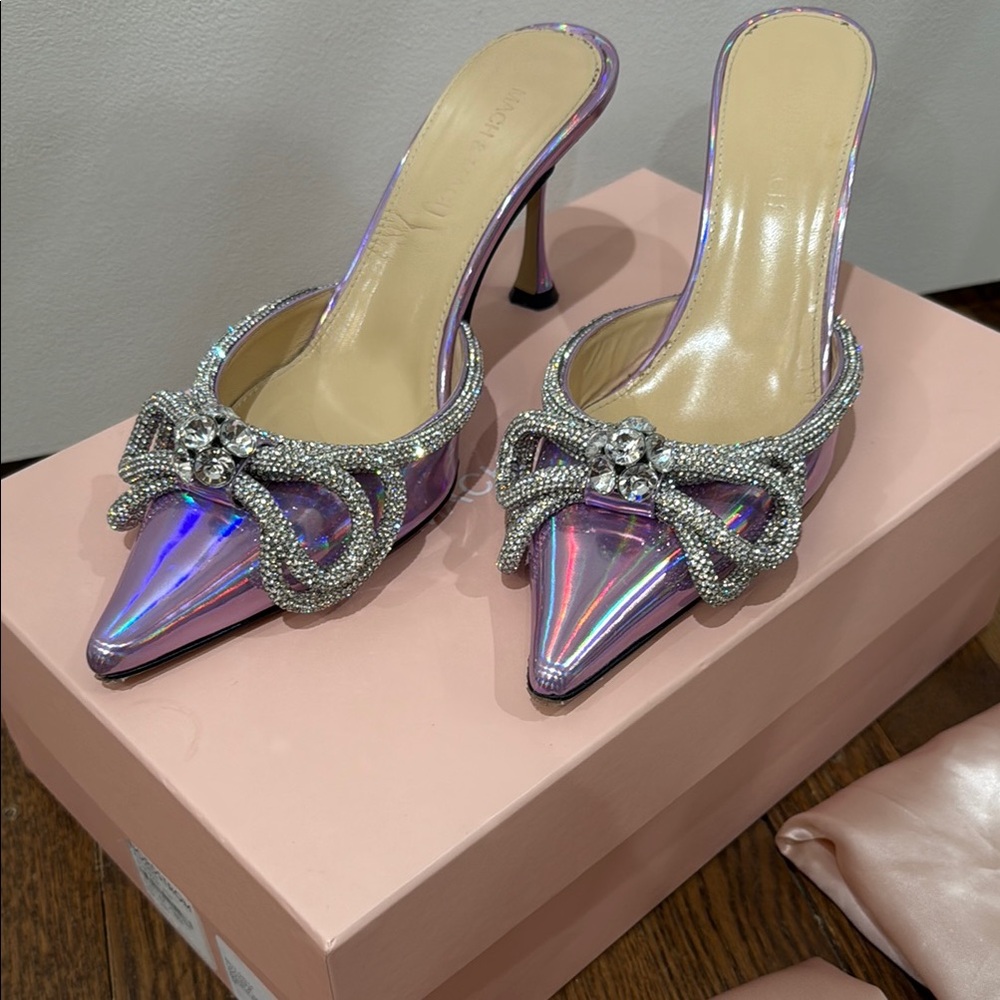 MACH & MACH Holographic mules